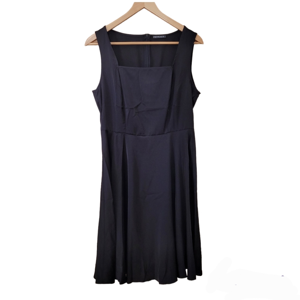 Black Silky Lightweight Fit and Flare Dress